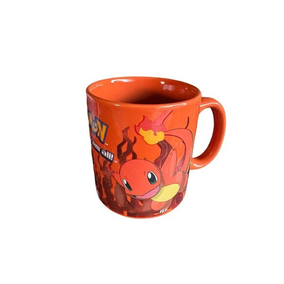 Pokémon Charmander Orange Foil Print Ceramic Coffee Mug 20oz "Gotta Catch Em All - Picture 4 of 5